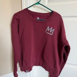 Maroon Crewneck Sweatshirt with Crown Logo